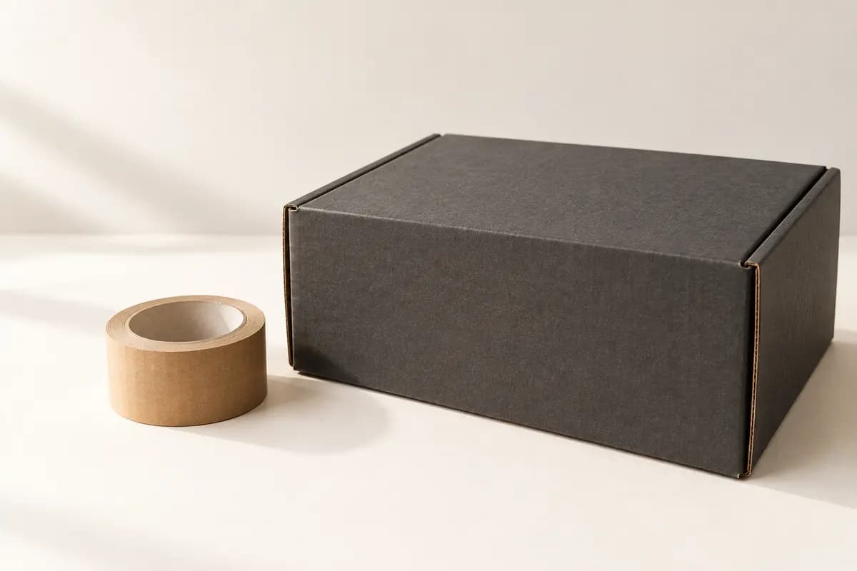 Illustrative plain parcel and kraft packing tape