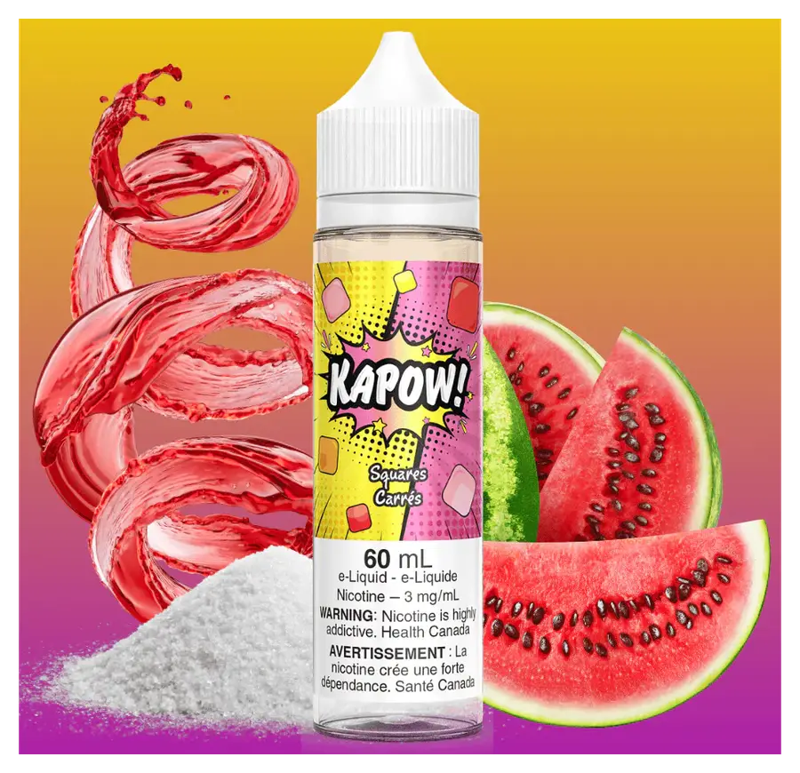 Kapow Squares Freebase 60 mL bottle Kapow Squares Freebase 60 mL bottle
