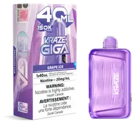 Kraze Giga 150K 40 mL Grape Ice 20 mg disposable vape