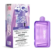 Kraze Giga 150K 40 mL Grape Ice 20 mg disposable vape
