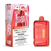 Kraze Giga 150K 40 mL Strawberry Watermelon G Ice 20 mg disposable vape