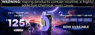 ENVI x Tasteflex Cresmo 125K clear-tank disposable vape features
