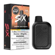 Flavour Beast SIX 6mL Jumpin' Juicy Peach 20mg/mL device with retail packaging