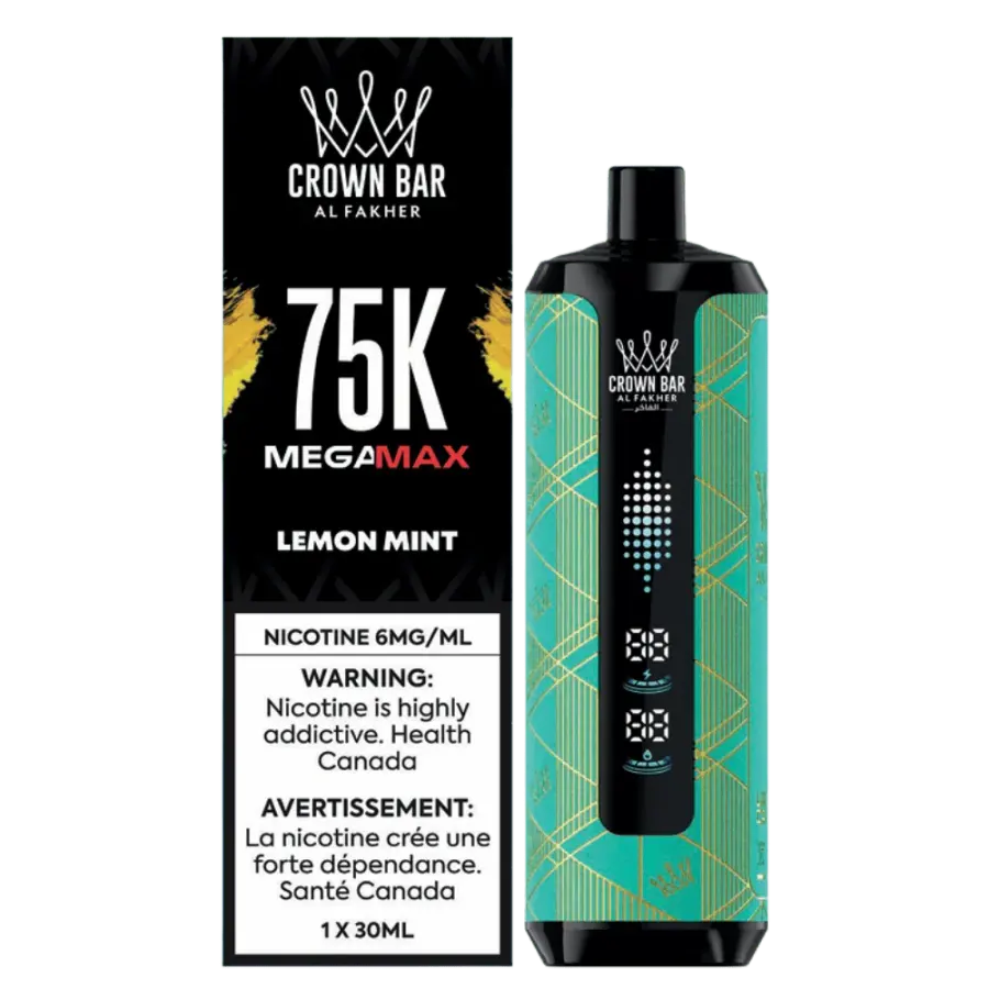 Crown bar 75k Al Fakher (EXCISE AB TAX INCLUDED) - Lemon Mint Crown bar 75k Al Fakher (EXCISE AB TAX INCLUDED) - Lemon Mint