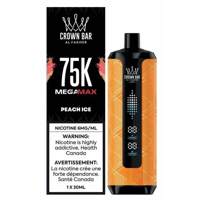Al Fakher Crown Bar 75K Peach Ice 6 mg disposable vape