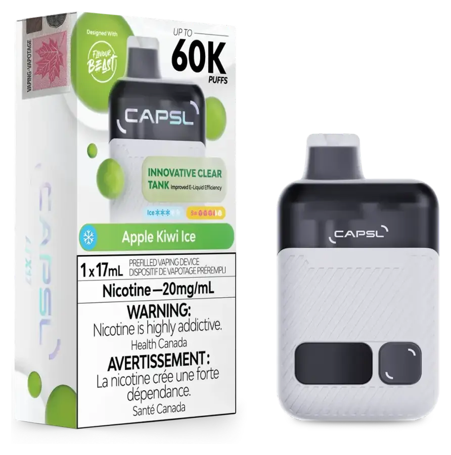 FLAVOUR BEAST CAPSL AFX17 60K DISPOSABLE — Apple Kiwi Ice disposable vape FLAVOUR BEAST CAPSL AFX17 60K DISPOSABLE — Apple Kiwi Ice disposable vape