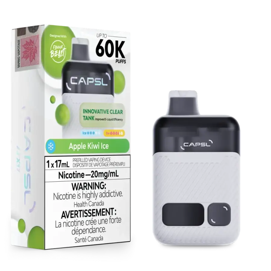 CAPSL AFX17 60K DISPOSABLE (EXCISE AB TAX INCLUDED) - Apple Kiwi Ice CAPSL AFX17 60K DISPOSABLE (EXCISE AB TAX INCLUDED) - Apple Kiwi Ice