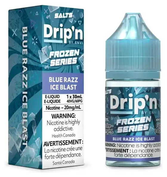 DRIP IN SALT — BLUE RAZZ ICE BLAST e-liquid bottle