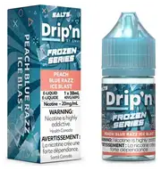 DRIP IN SALT — PEACH BLUE RAZZ ICE BLAST e-liquid bottle