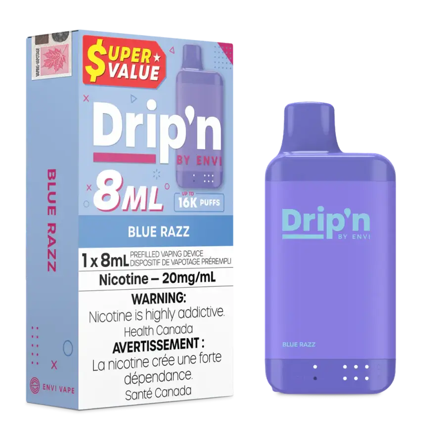 DRIP IN Drip’n by Envi 16K — Blue Razz disposable vape DRIP IN Drip’n by Envi 16K — Blue Razz disposable vape