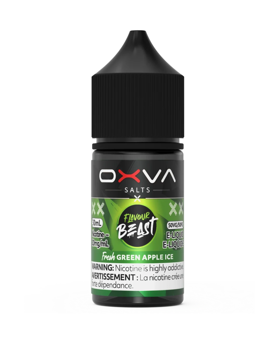 Flavour Beast x OXVA E-Liquid 30mL Fresh Green Apple Ice 30 mL 20 mg bottle