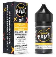 Flavour Beast Salt 30 mL - Mad Mango Peach 20 mg e-liquid bottle and package image