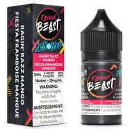 Flavour Beast Salt 30 mL - Ragin Razz Mango 20 mg e-liquid bottle and package image