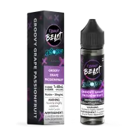 Flavour Beast Salt 60 mL - Groovy Grape Passionfruit 20 mg e-liquid bottle and package image
