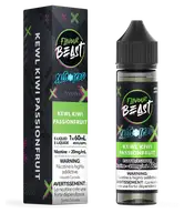 Flavour Beast Salt 60 mL - Kewl Kiwi Passionfruit 20 mg e-liquid bottle and package image