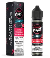 Flavour Beast Salt 60 mL - Savage Strawberry Watermelon 20 mg e-liquid bottle and package image