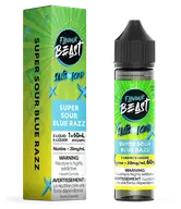 Flavour Beast Salt 60 mL - Super Sour Blue Razz 20 mg e-liquid bottle and package image