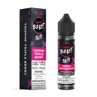 Flavour Beast Salt 60 mL - Trippin Triple Berry 20 mg e-liquid bottle and package image