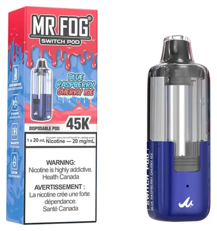 Mr Fog Switch 45K Pod - Blue Raspberry Cherry Ice Mr Fog Switch 45K Pod - Blue Raspberry Cherry Ice