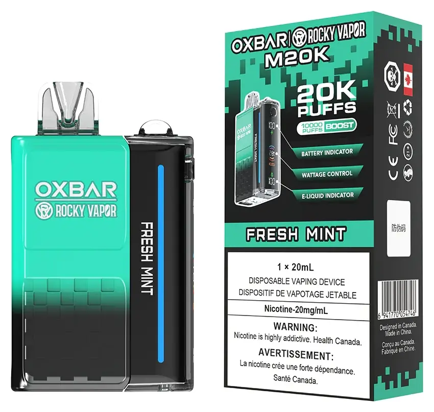 OXBAR ROCKY VAPOR OXBAR M20K — Fresh Mint disposable vape OXBAR ROCKY VAPOR OXBAR M20K — Fresh Mint disposable vape