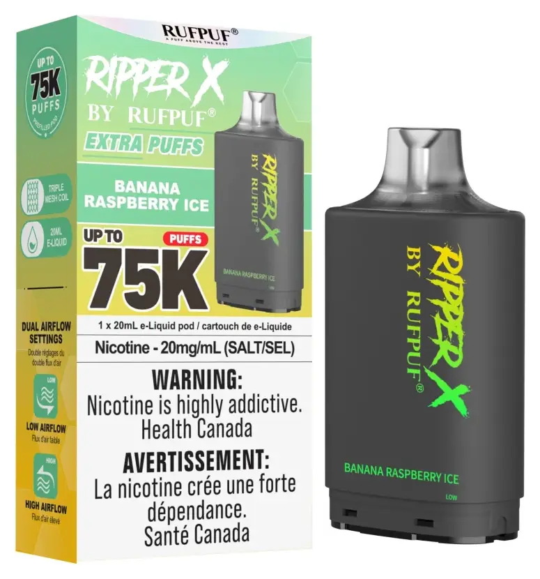Ripper X 75K Pod - Banana Raspberry Ice Ripper X 75K Pod - Banana Raspberry Ice