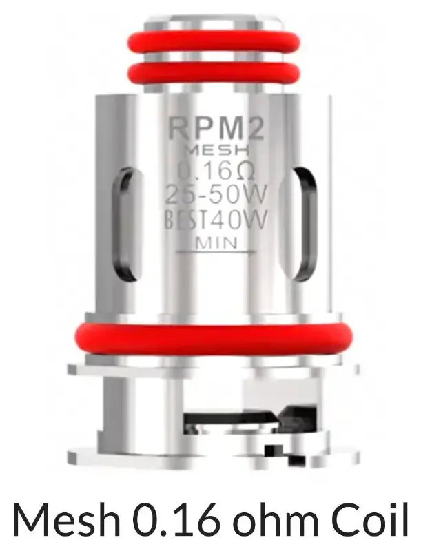 SMOK RPM2 replacement coils — Mesh 0.16 Ohm, 5 pack SMOK RPM2 replacement coils — Mesh 0.16 Ohm, 5 pack