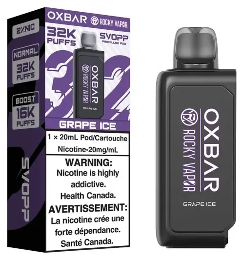 OXBAR SVOPP ROCKY VAPOR OXBAR — Flavours: GRAPE ICE replacement pod OXBAR SVOPP ROCKY VAPOR OXBAR — Flavours: GRAPE ICE replacement pod