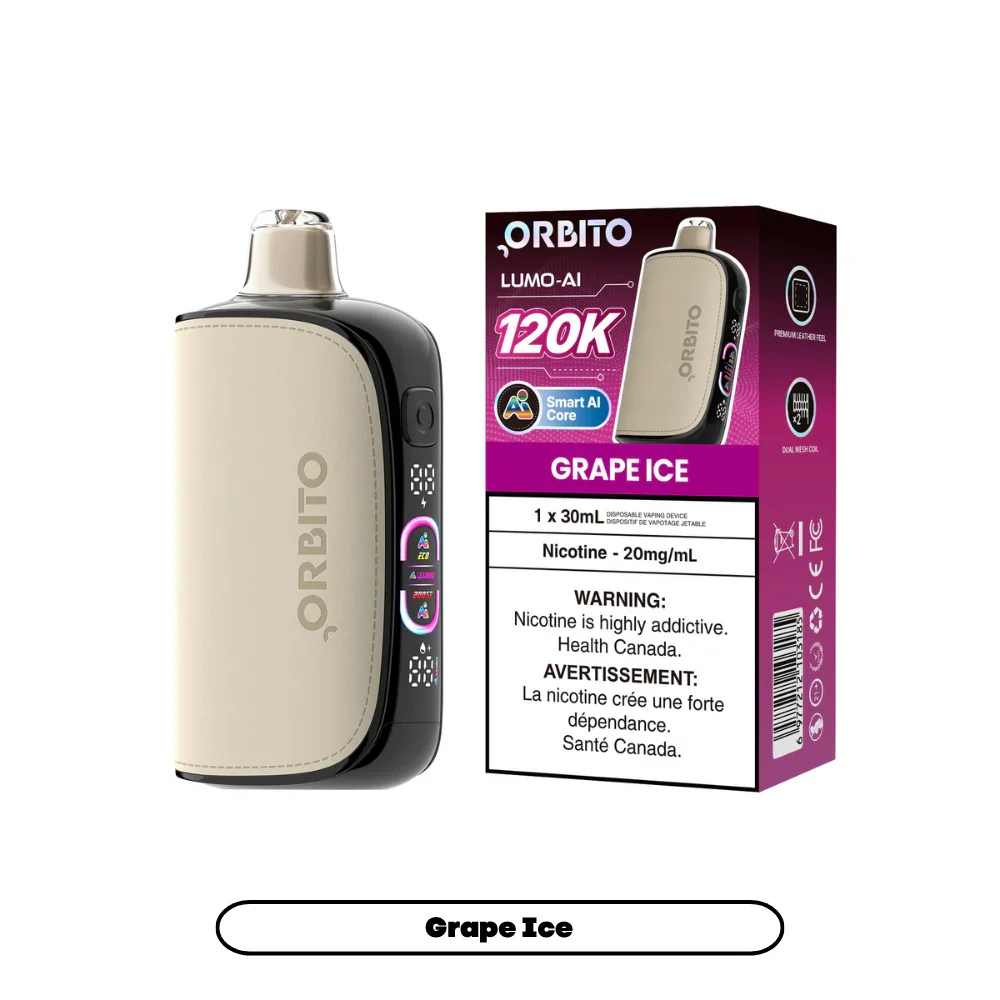 Orbito Lumo AI 120K Disposable Vape 30 mL - Grape Ice