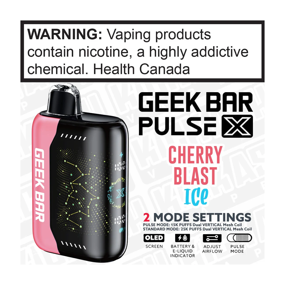 Geek Bar Pulse X disposable vape — Cherry Blast Ice, 20 mg