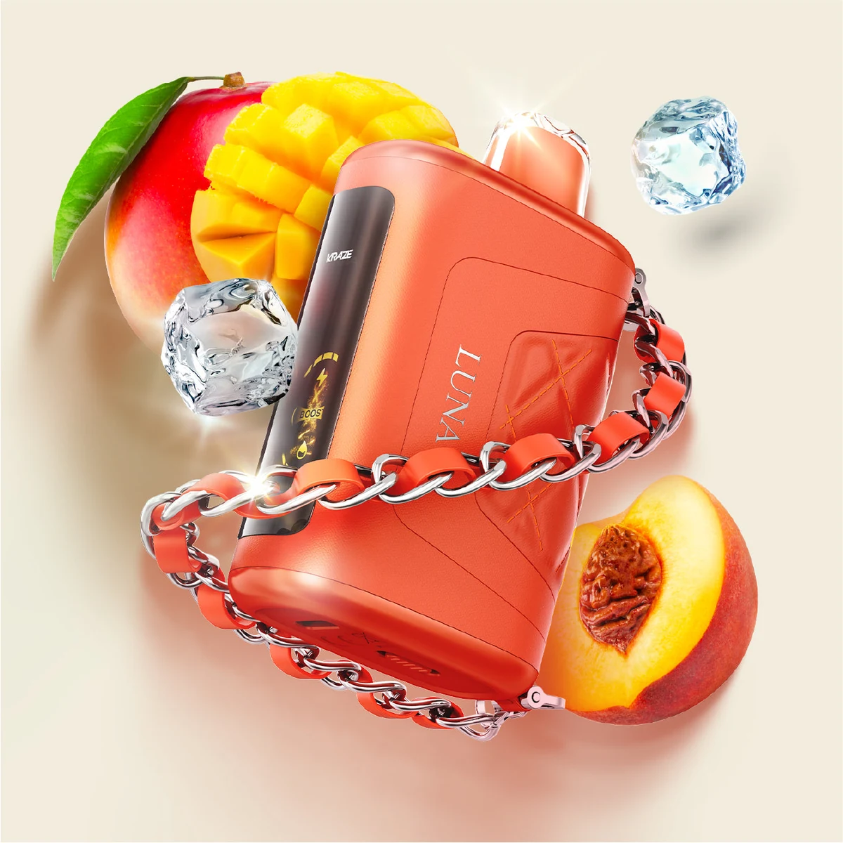 Kraze Luna 42K disposable vape — Amber Peach Mango Ice