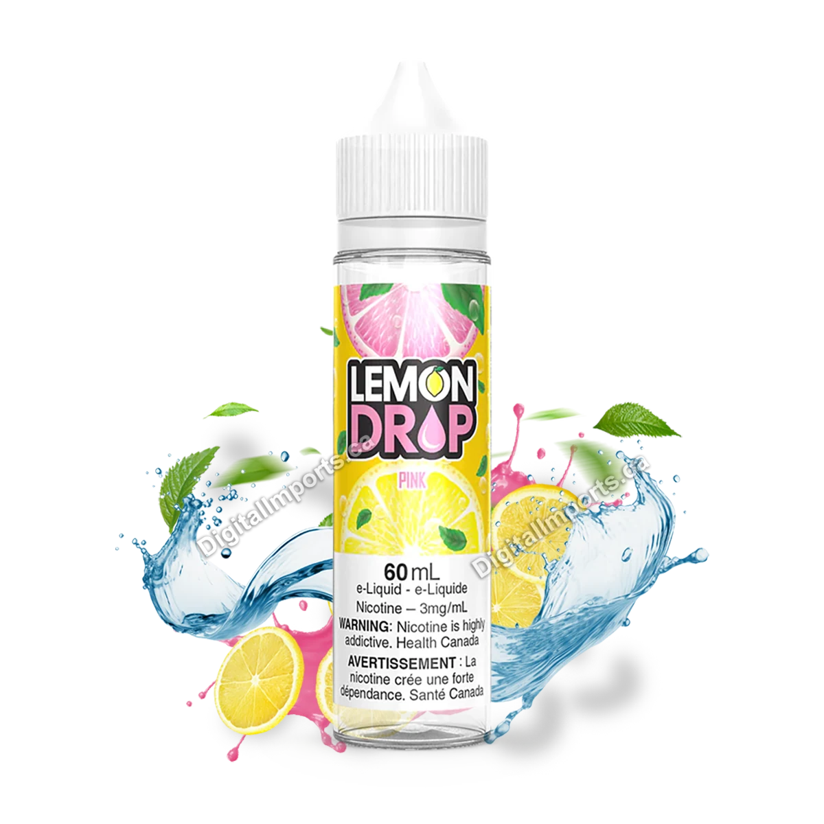 Lemon Drop freebase 60mL e-liquid — PINK — 6 mg
