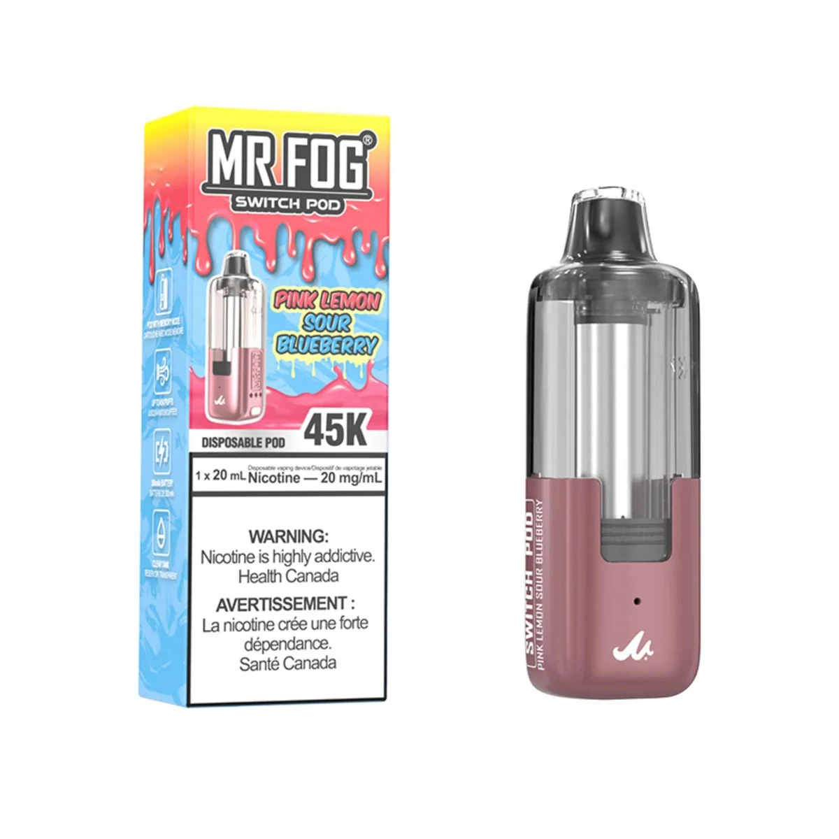 MR FOG Switch 45K pod — Pink Lemon Sour Blueberry