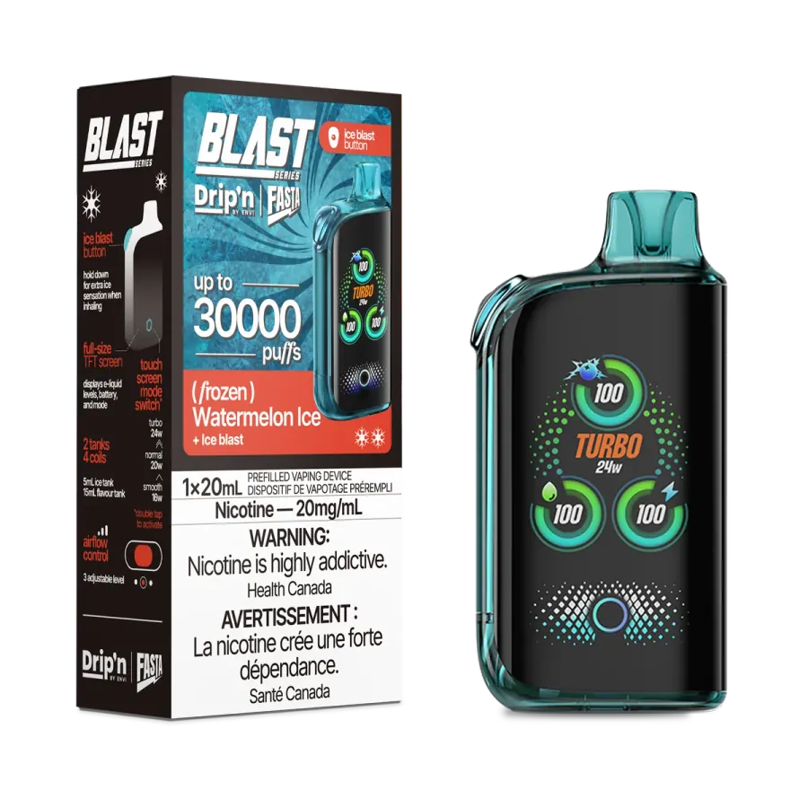 DRIP IN BLAST 30K — (FROZEN) WATERMELON ICE disposable vape