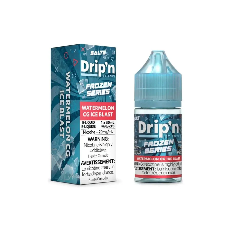 DRIP IN SALT — WATERMELON CG ICE BLAST e-liquid bottle