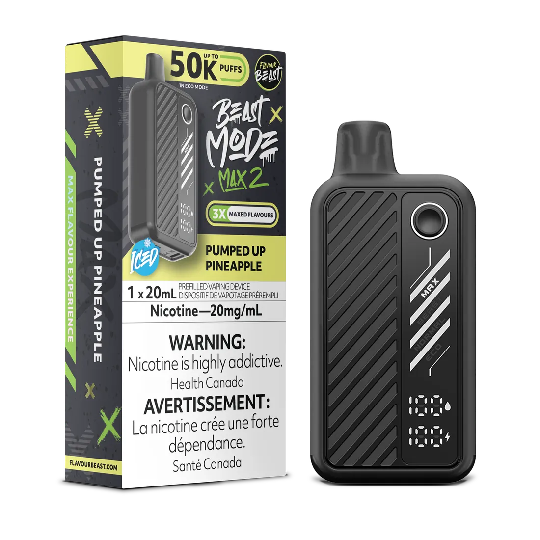 FLAVOUR BEAST BEAST MODE MAX 2 50K — Pumped Up Pineapple disposable vape