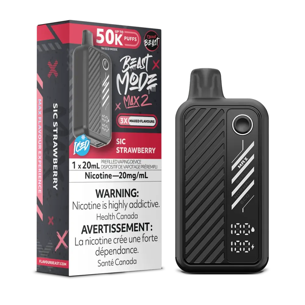 FLAVOUR BEAST BEAST MODE MAX 2 50K — Sic Strawberry disposable vape