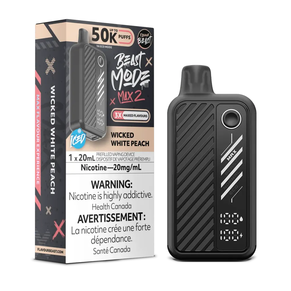 FLAVOUR BEAST BEAST MODE MAX 2 50K — Wicked White Peach disposable vape