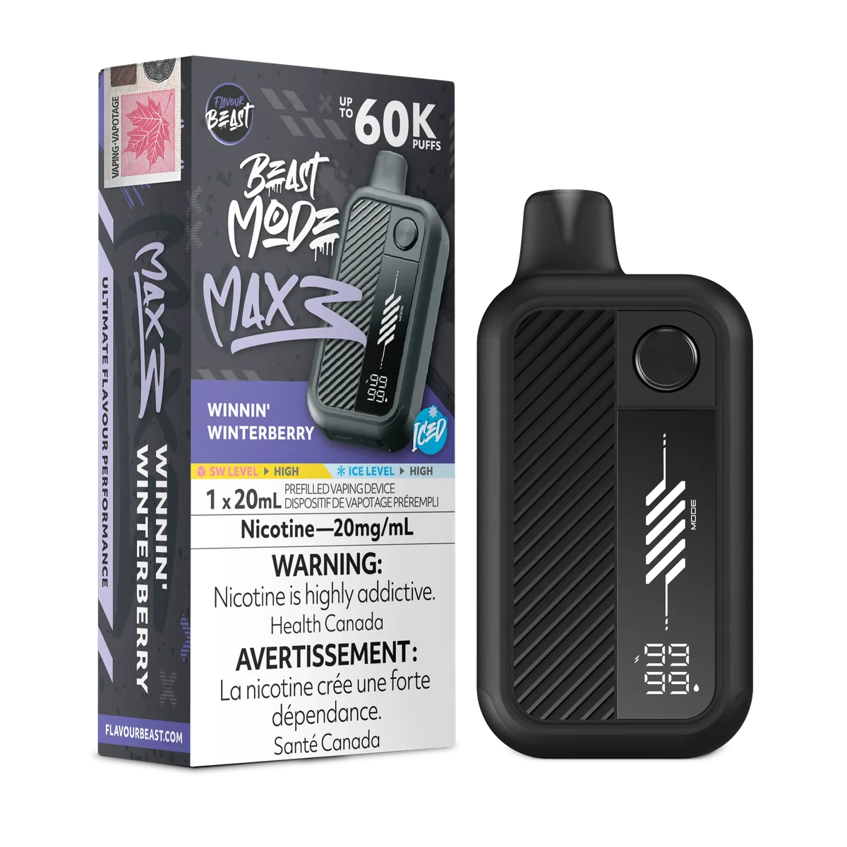 FLAVOUR BEAST BEAST MODE MAX 3 - Winnin Winterberry Iced / Nicotine Strength: 20 mg