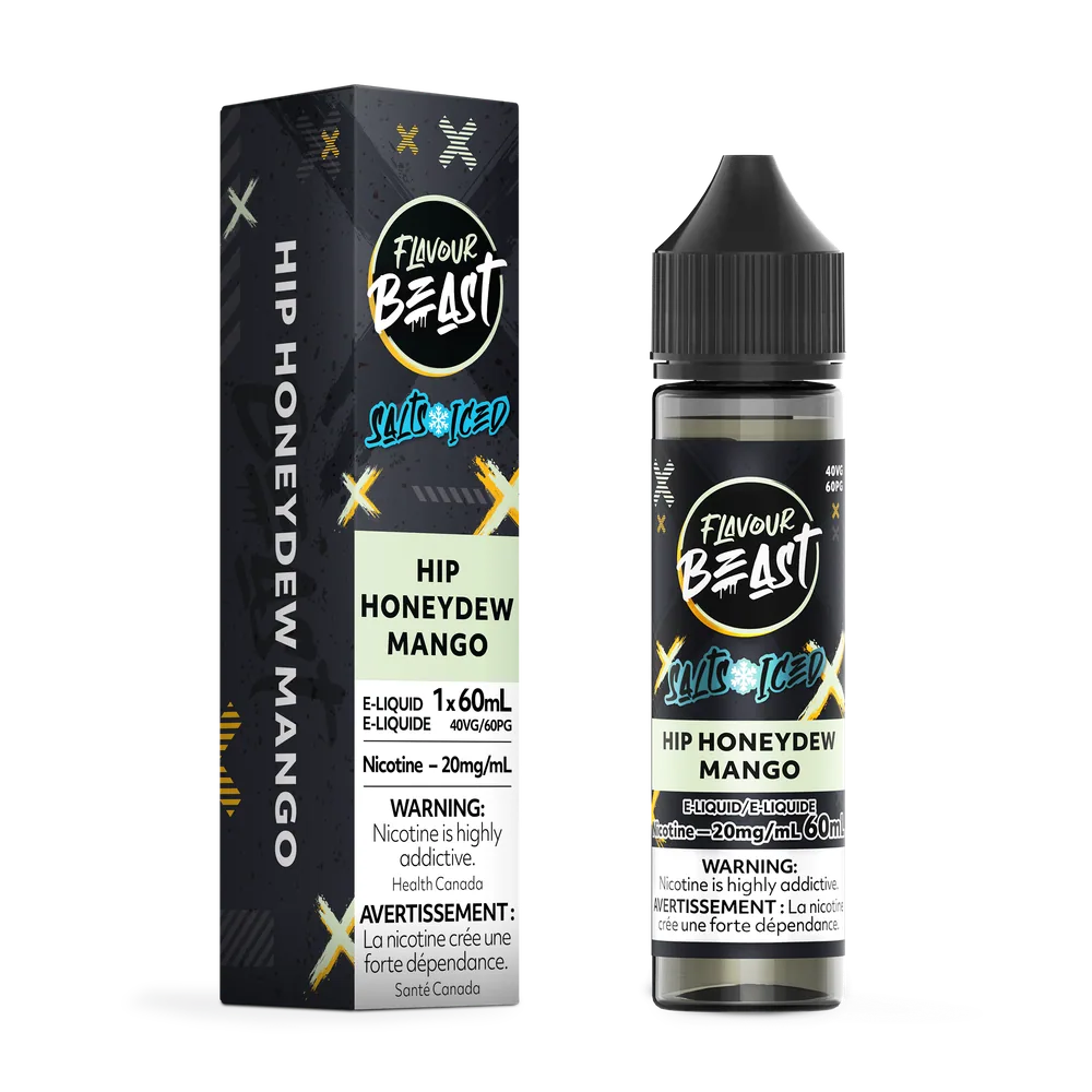 Flavour Beast Salt 60 mL - Hip Honeydew Mango 20 mg e-liquid bottle and package image