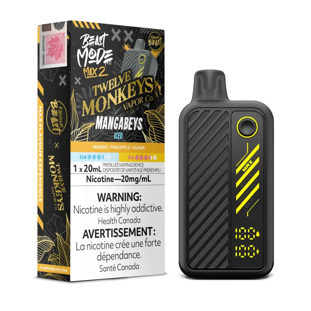 FLAVOUR BEAST X TWELVE MONKEYS BEAST MODE MAX 2 50K — Mangabeys Iced disposable vape