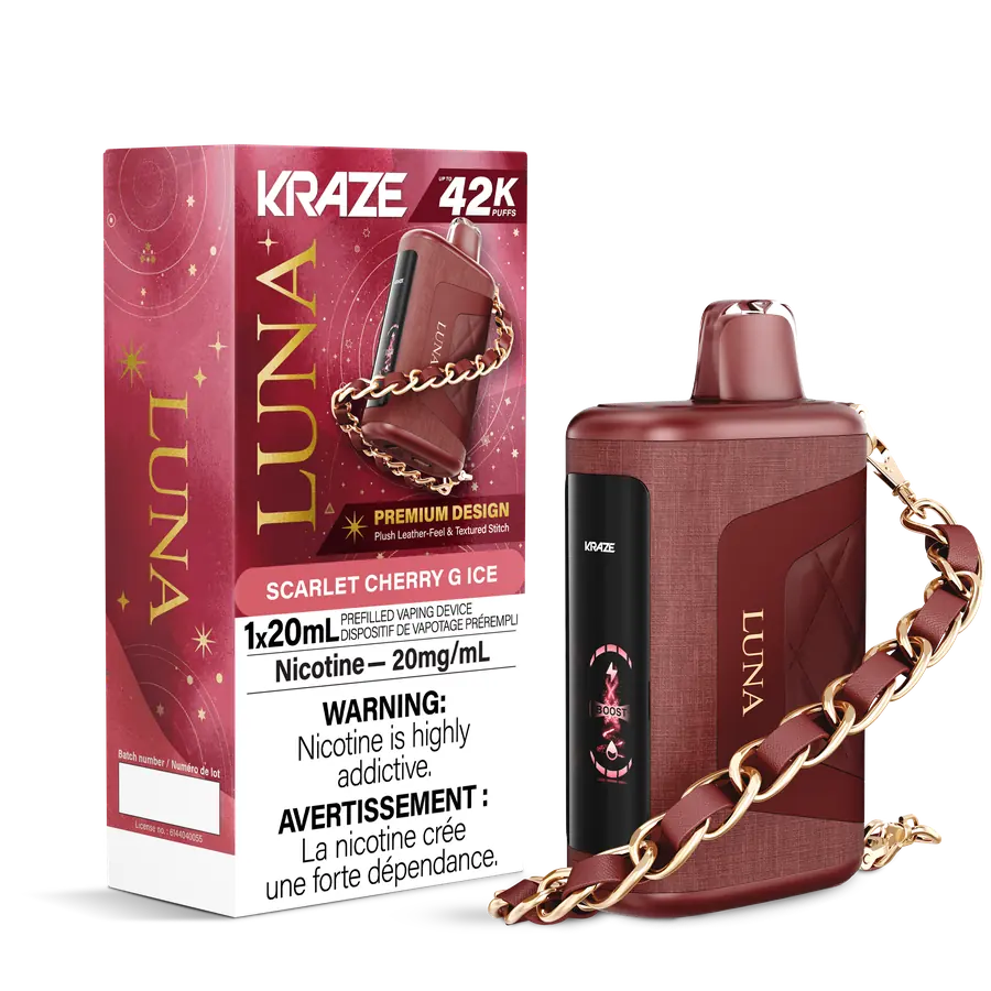 Kraze luna 42k — Scarlet Cherry G Ice disposable vape