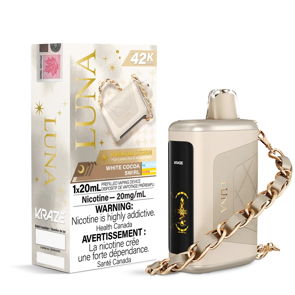 Kraze luna 42k — White Cocoa Swerl disposable vape