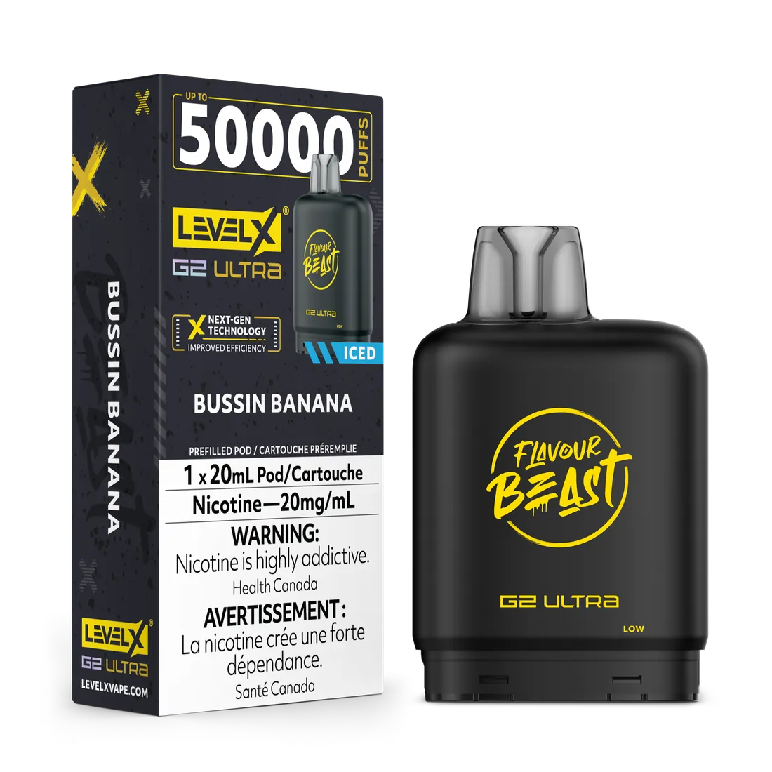 STLTH LEVEL X G2 ULTRA 50K — BUSSIN BANANA disposable vape