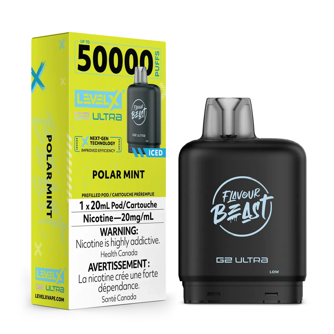 STLTH LEVEL X G2 ULTRA 50K — Polar Mint disposable vape
