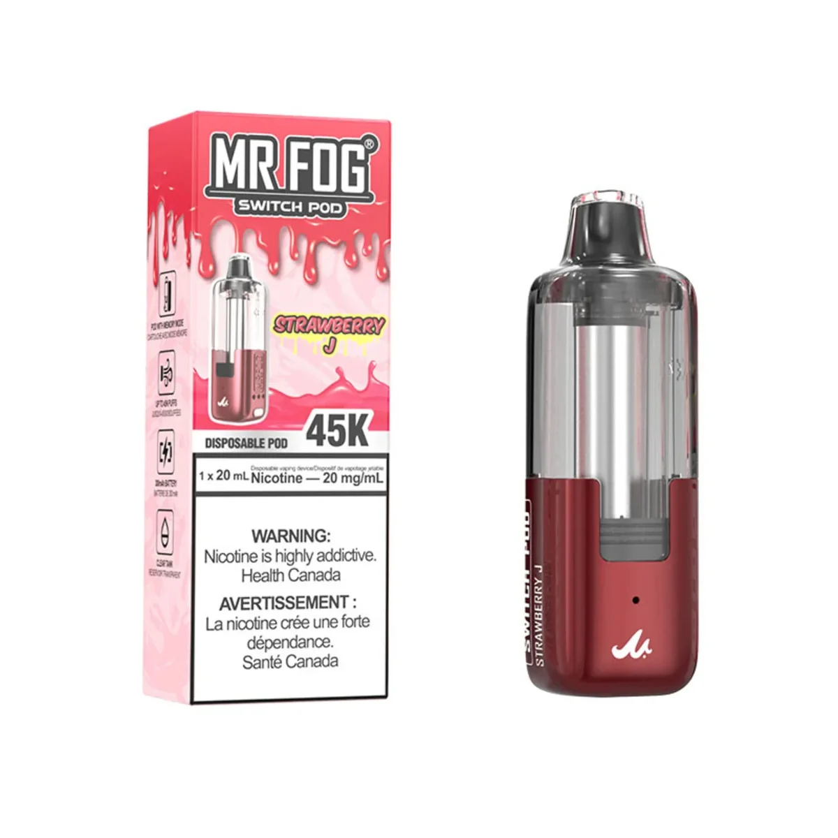 Mr Fog switch kit battery and juice - STRAWBERRY G