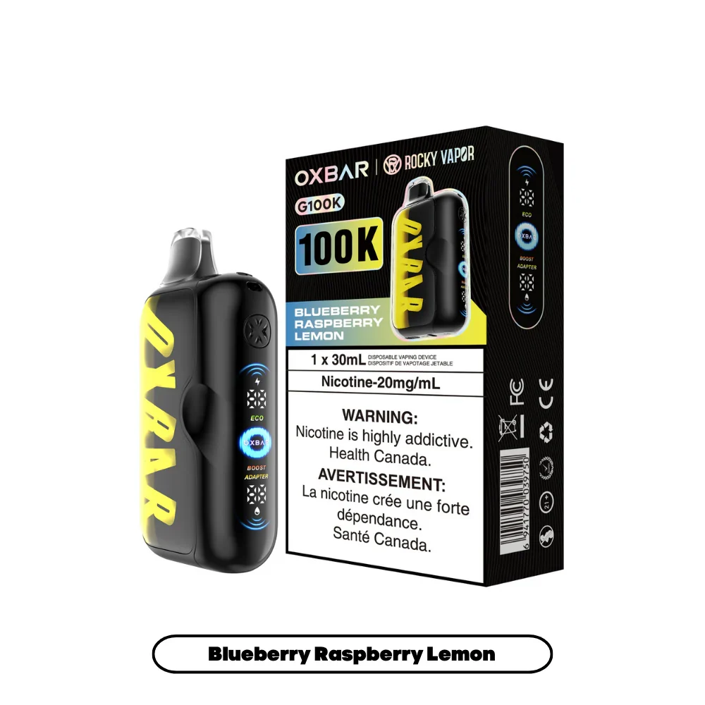OXBAR ROCKY VAPOR OXBAR G100K — BLUEBERRY RASPBERRY LEMON disposable vape