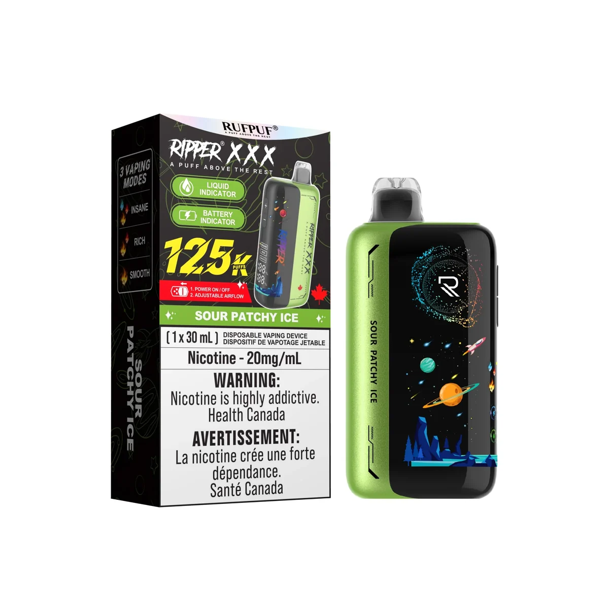 GCORE RIPPER XXX 125 K 30 ML — Sour Berries e-liquid bottle