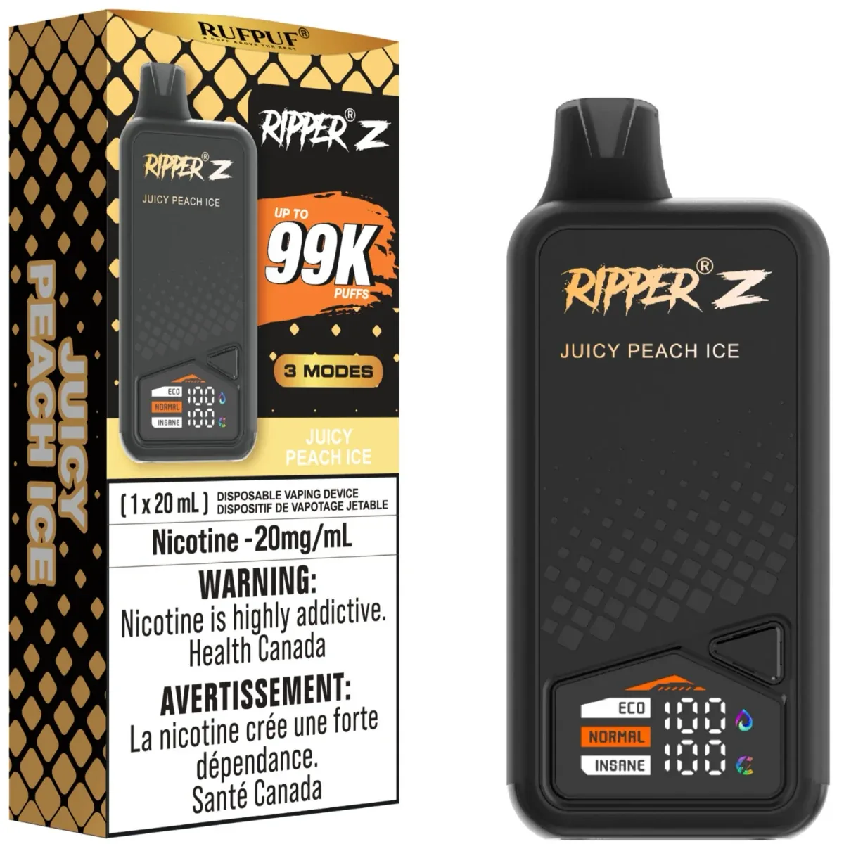 GCORE RIPPER Z 99K DISPOSABLE — Juice Peach Ice disposable vape