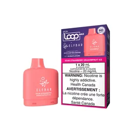 ELF BAR STLTH LOOP MAX X ELFBAR POD — Sour Strawberry Dragonfruit Ice replacement pod