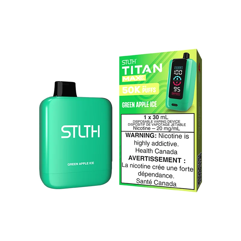 STLTH TITAN MAX 50K — Green Apple Ice disposable vape